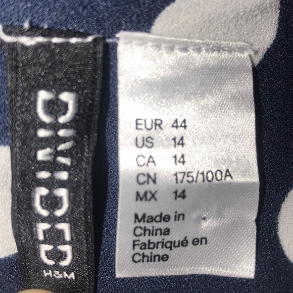 H&M Divided Navy Blue Polka dot mini dress 14 - Picture 9 of 10